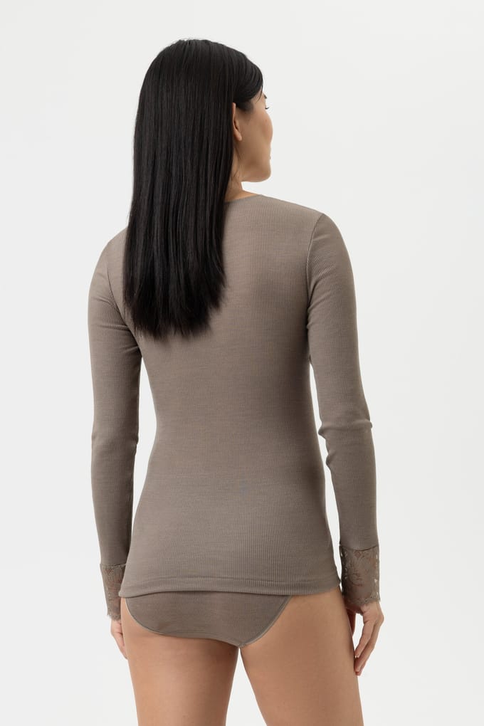 Shirt met lange mouwen Serie Wool Love Deep Taupe