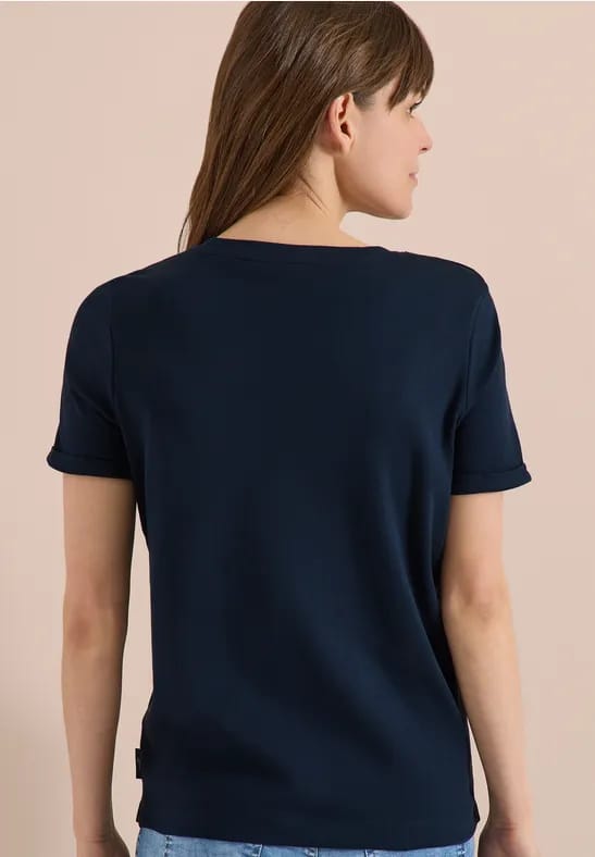 Shirt met ronde hals en printdetail