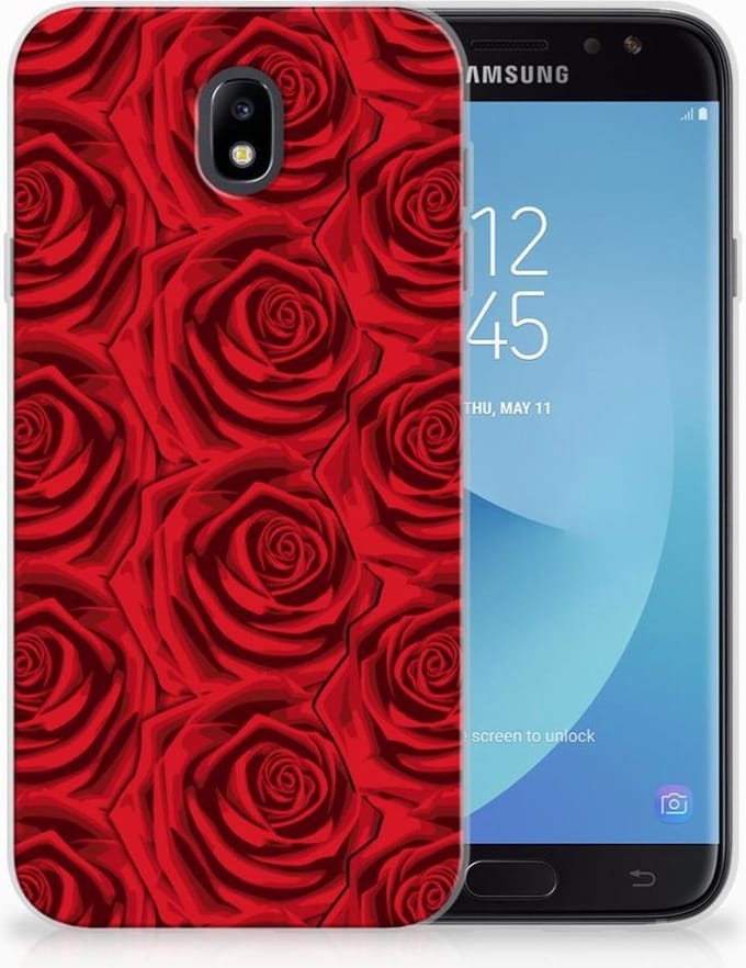 Back Cover voor Samsung Galaxy J7 2017 | J7 Pro TPU Case Red Roses