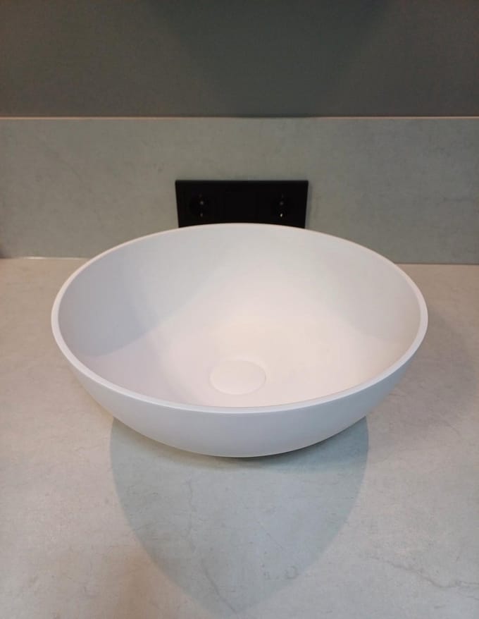 Sanimex Sardonyx 05 - wastafel -Solid surface - waskom - mat wit