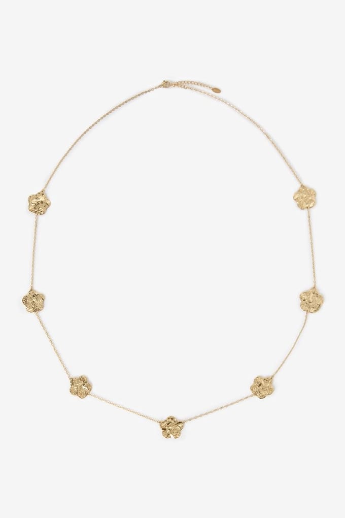 Sissy-Boy - Gold plated ketting met bloemen