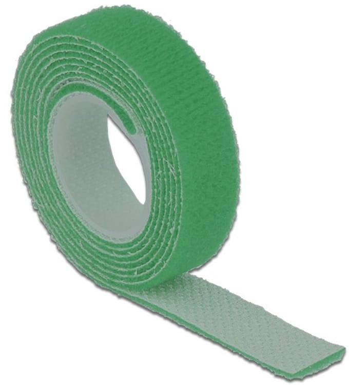 Delock 18725 Klittenband Om te bundelen Haak- en lusdeel (l x b) 1 m x 13 mm Groen 1 stuk(s)