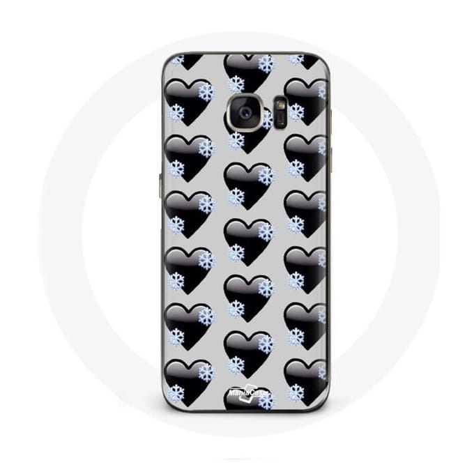 Samsung Galaxy S7 hoesje Zwarte hartenachtergrond