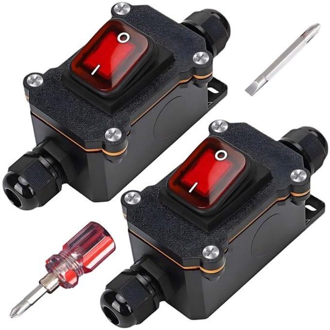 Dailygoody - Waterdichte inline schakelaar - 12 V - 20 A - Duurzaam