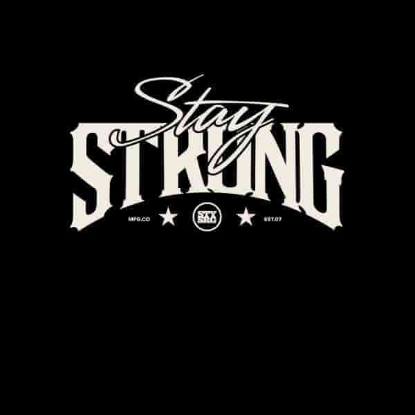 Stay Strong Logo Men's T-Shirt - Black - 4XL