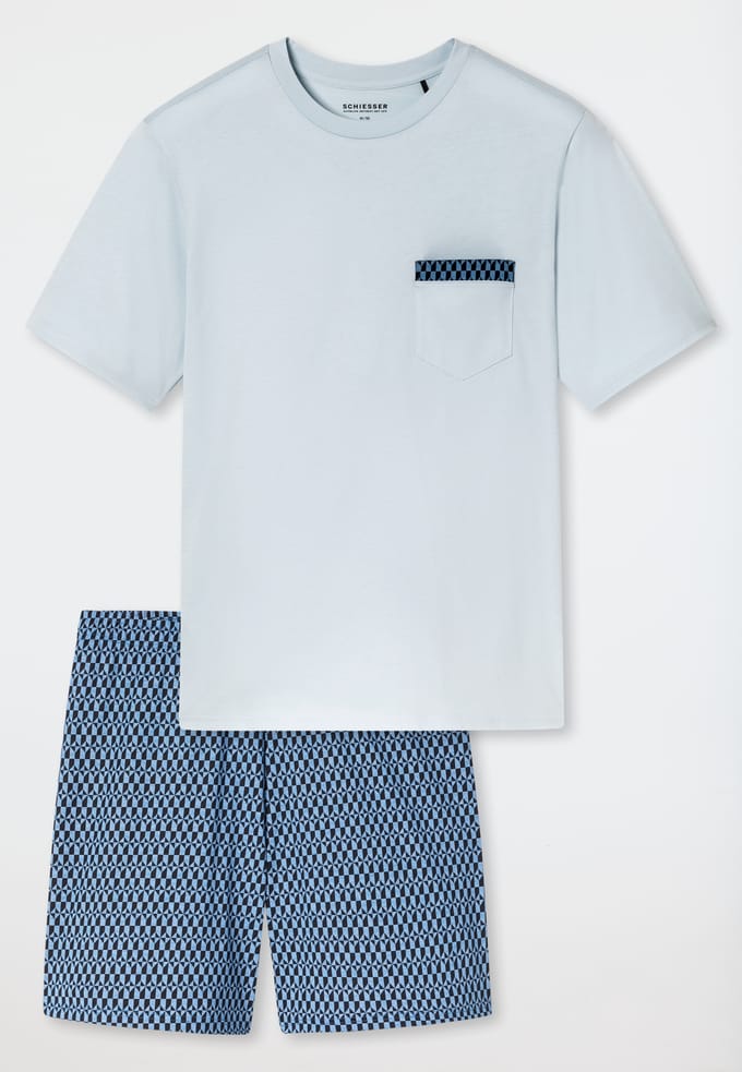 Korte pyjama met lichtblauw patroon - Comfort Nightwear 52