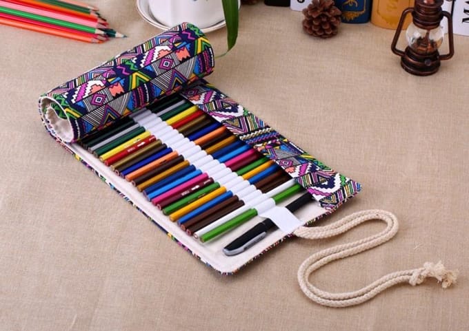 BukkitBow Premium Canvas Roletui Leeg - Voor 72 potloden