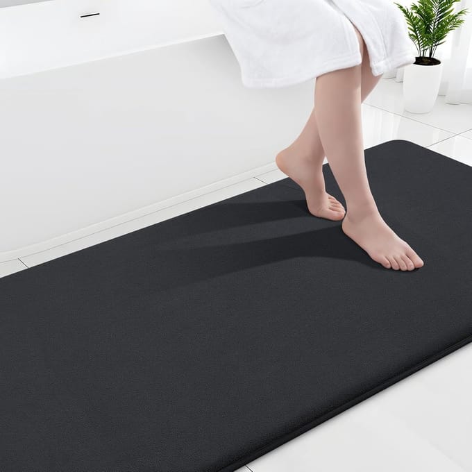 Homaxy - Antislip Badmat - PVC Antislip Douchemat - Absorberende Badmat - Douchemat - 61x120 cm - Zwart