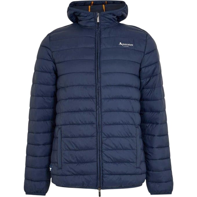 Aquascutum Heren Logo Puffer Jacket (Marineblauw)
