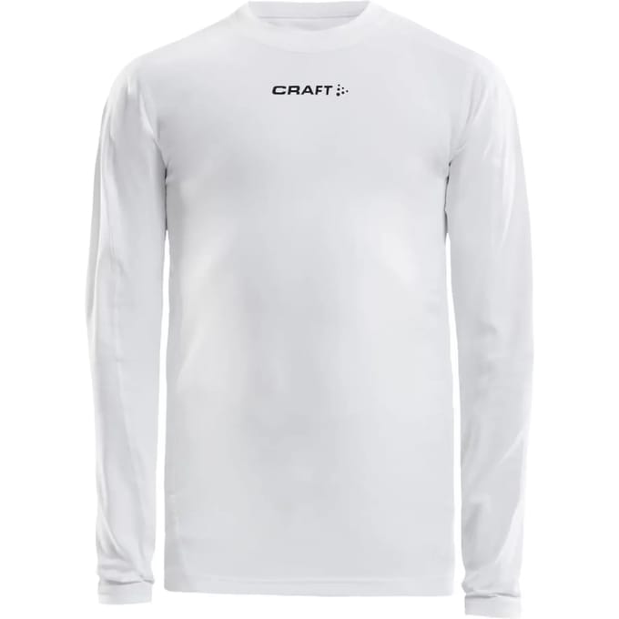 Craft Pro Control Compression Shirt Lange Mouw Kinderen - Wit | Maat: 122/128
