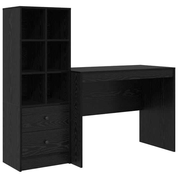 vidaXL - Bureau - Zwart - Eiken - 145.5 - x - 50 - x - 127 - cm - 2 - st