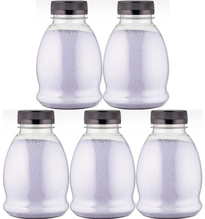 Scrubzout Lavendel - 375 gram - Fles met zwarte dop - Set van 5 stuks - Hydraterende Lichaamsscrub