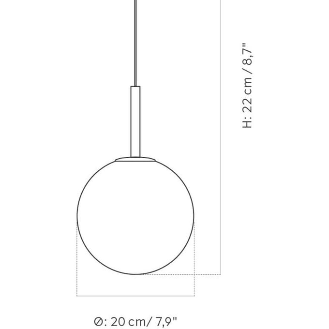 Audo Copenhagen Audo LED hanglamp TR Bulb, 1-lichts, messing/wit, opaalglas
