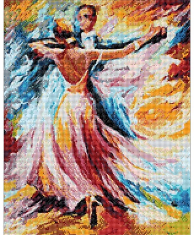 Wizardi diamond painting – Dance of colors – 38 x 48 cm