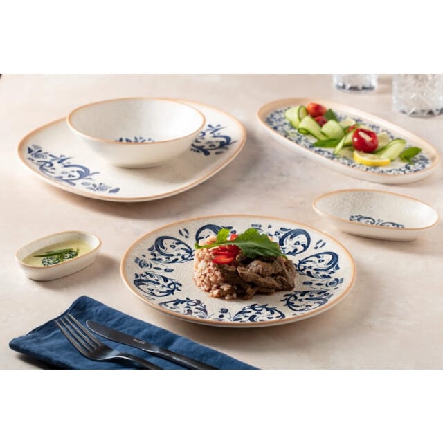 Bonna Dinerbord - Viento - Porselein - 25 cm - set van 6