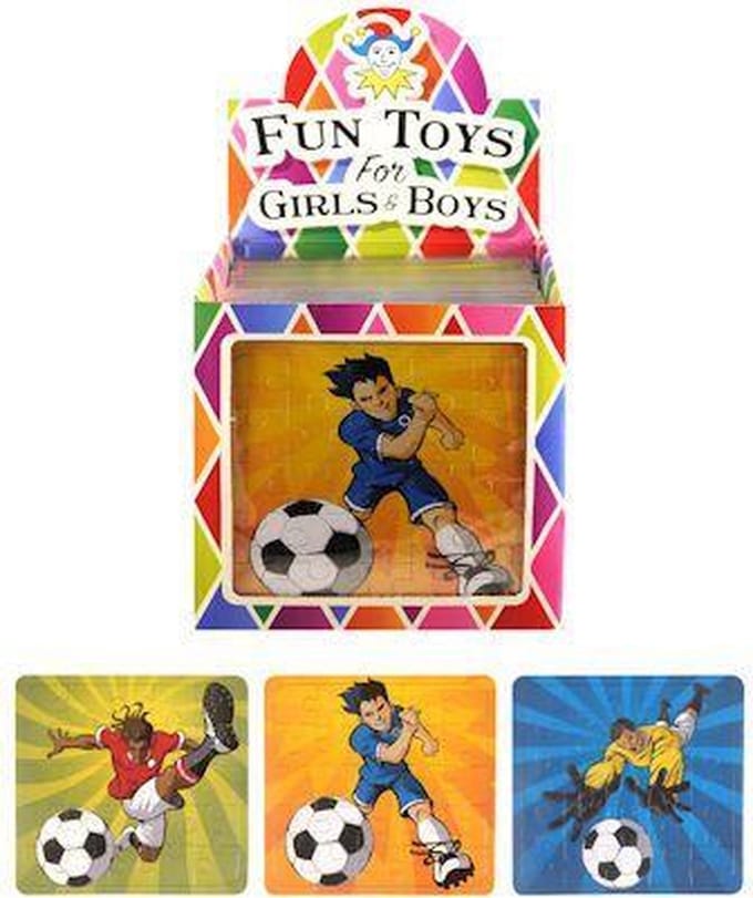 108 Stuks | Puzzel: Voetballers, 13 x 12 Cm in Traktatiebox (Uitdeelcadeautjes)