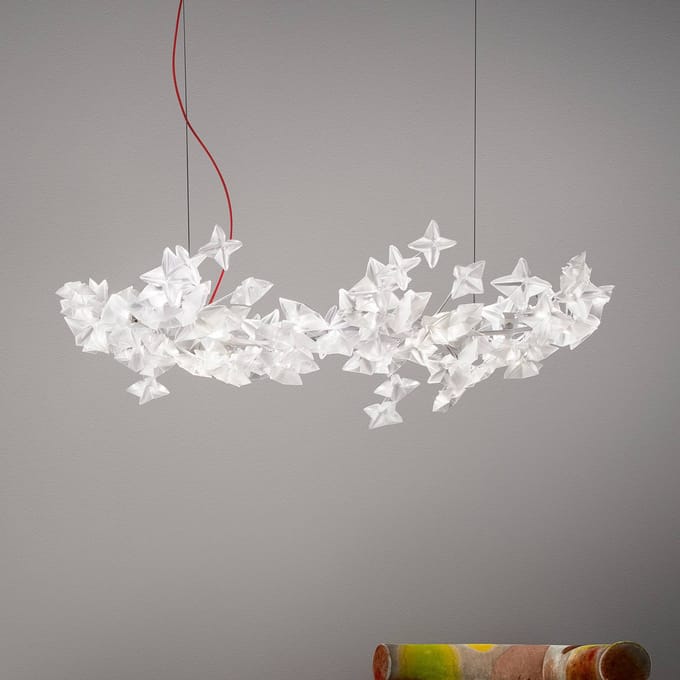 SLAMP Hanami Hanglamp Klein Doorzichtig/ Rood Draad