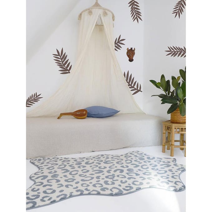 Nattiot - Vloerkleed Bao Silver Blue Voor Kinderkamer - Tapijt 150 x 100 cm