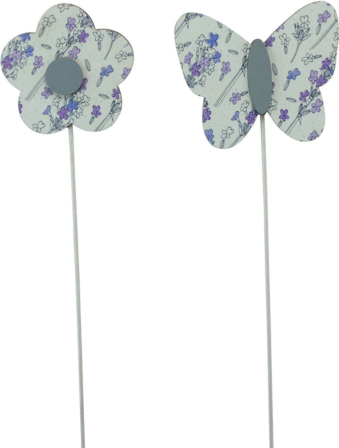 Bloemenplug vlinder bloem decoratieve plug hout 7cm 12 st, 12 Stück