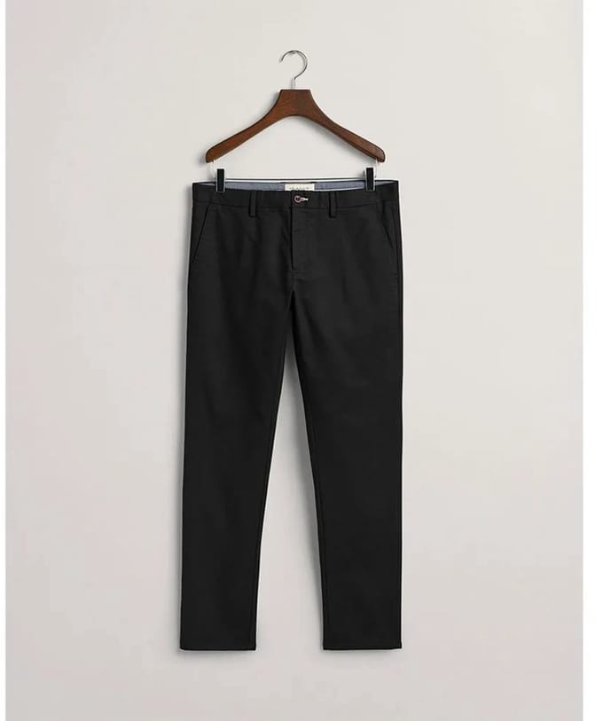 Gant Slim Chinos Chino Broek Zwart 30 / 32 Man