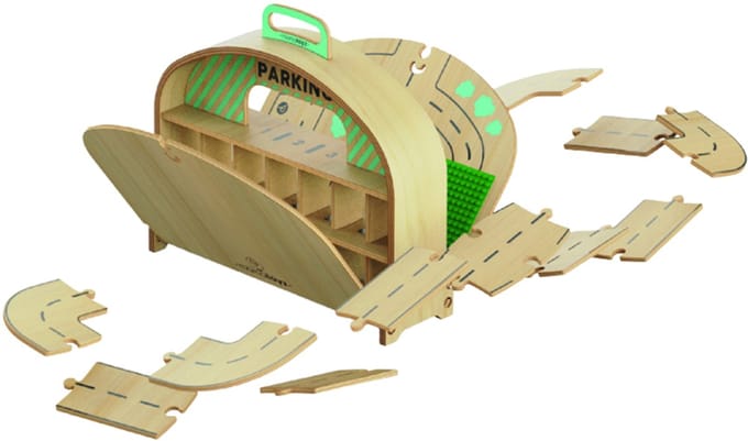 Mamatoyz - Houten Speelgoedgarage - Naturel
