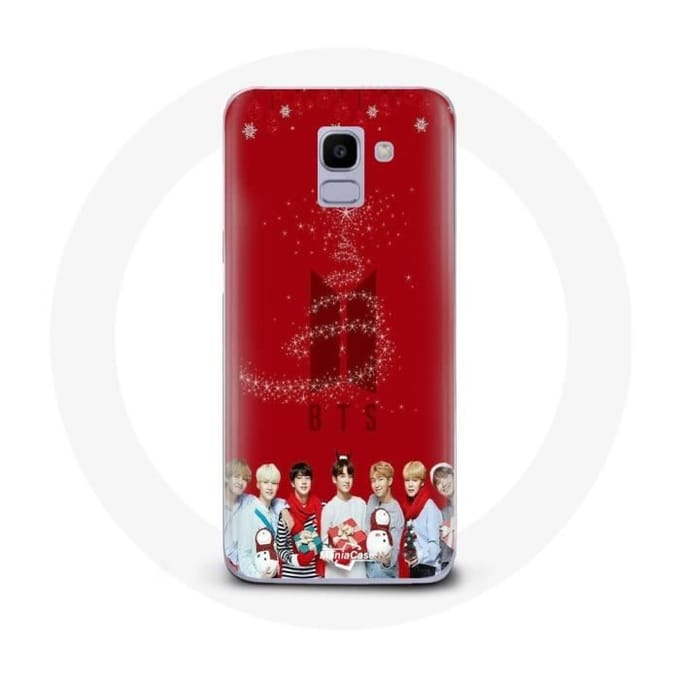 Coque pour Samsung Galaxy A8 2018 BTS Bangtan Garçons Fond Rouge Cadeau de Noël 2023