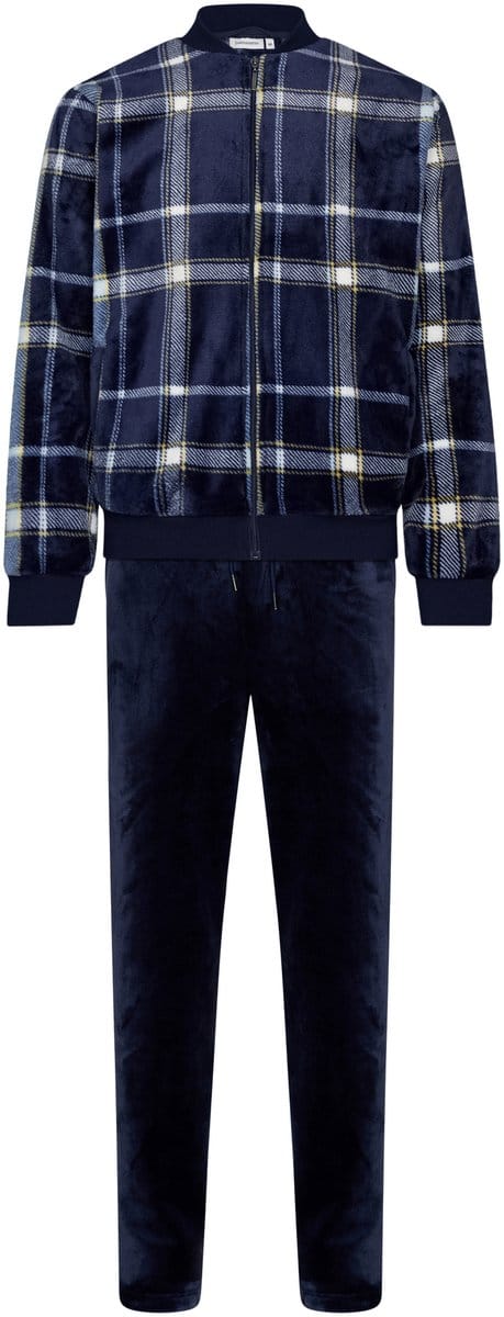 Pastunette - Huispak - Navy Check - Fleece - Blauw - Geruit - Maat S