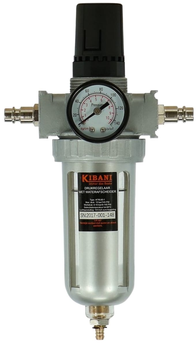 Kibani drukregelaar met waterafscheider - compressor accessoires - luchtdrukgereedschap