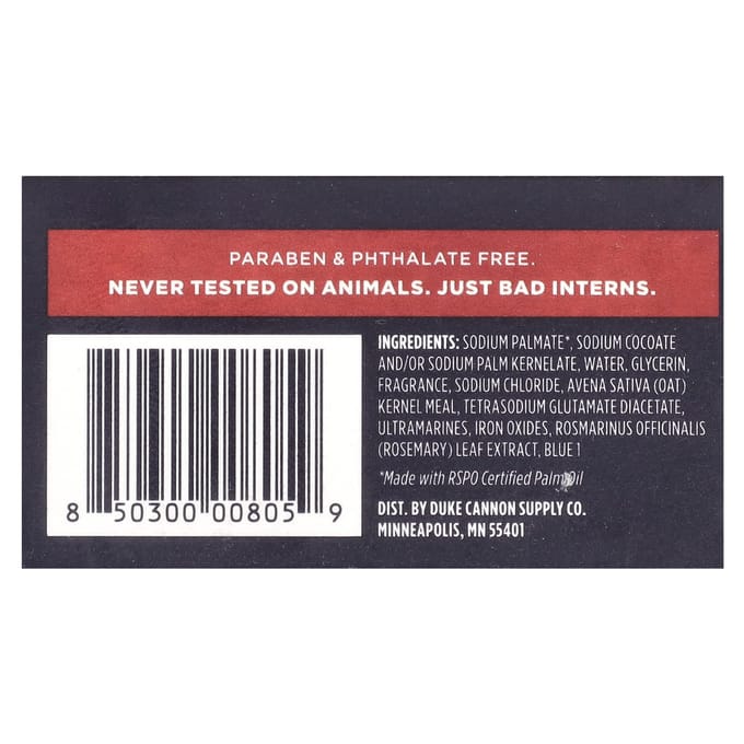Duke Cannon Supply Co., Grote Blok Zeep®, Geur zoals Naval Diplomacy, 10 oz. red