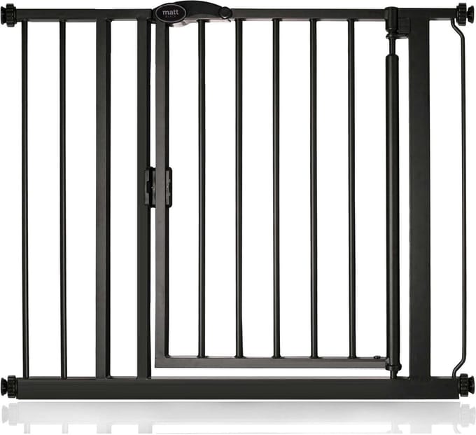 Safetots Self Closing Klemhek, Traphekje, 89,4cm - 96,4cm, Mat Zwart
