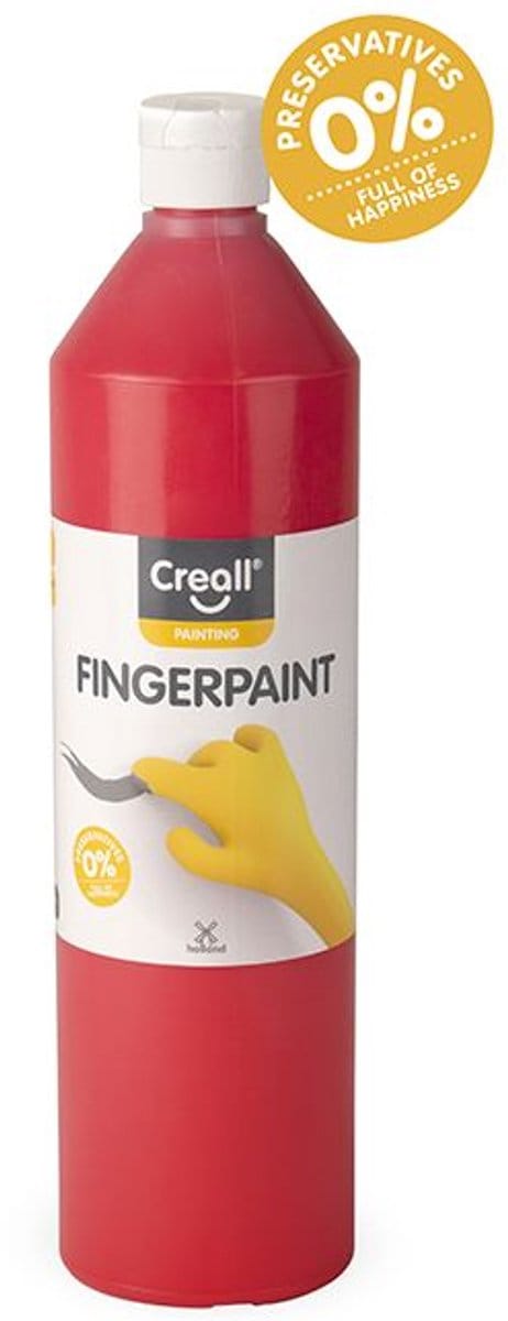 Creall vingerverf rood conserveringsvrij 750ml kinderverf.