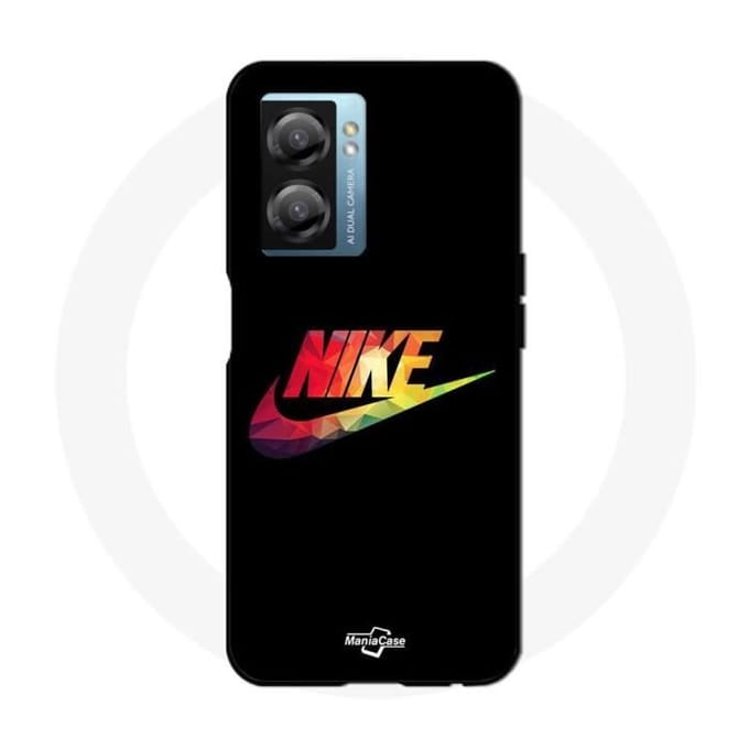 Coque - MANIACASE - Realme V23 - Souple - Nike logo coloré - Noir noir