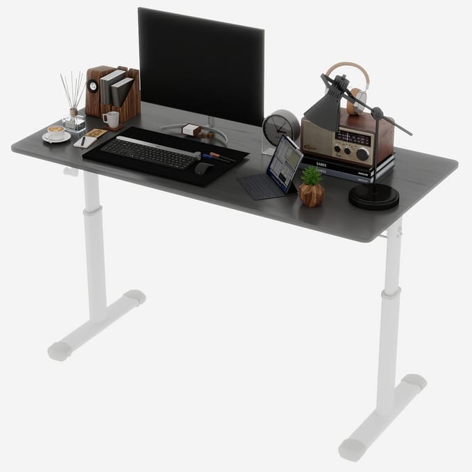 Hoogte Verstelbaar Bureau - Handmatig Zit-Sta Bureau - Compact Studiebureau - 128x66x11 cm - Handmatig - Thuiswerkplek