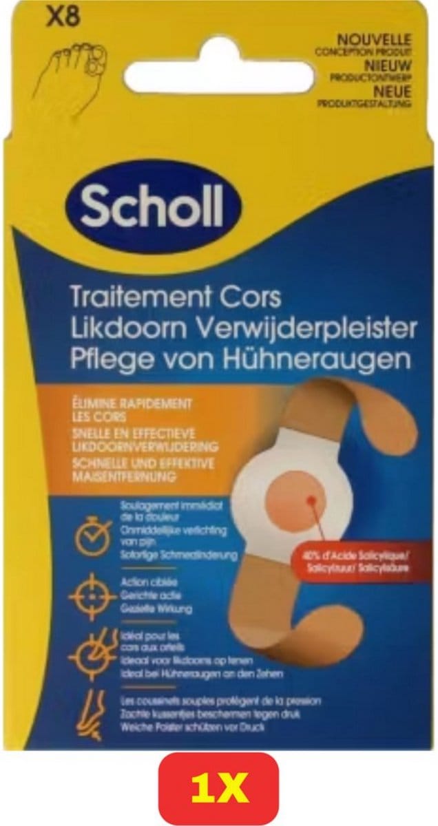 Scholl Likdoorn Verwijderpleisters - 8 stuks