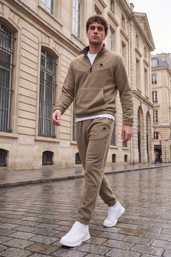 Mannen Polyester Sweatshirt en Broek Set