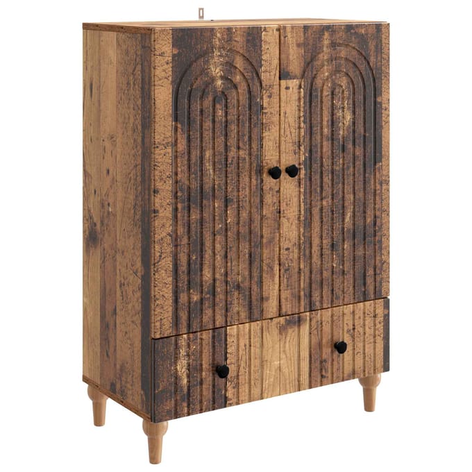 vidaXL - Dressoir - Oud - hout - 66 - x - 34,5 - x - 95 - cm - Bewerkt - hout