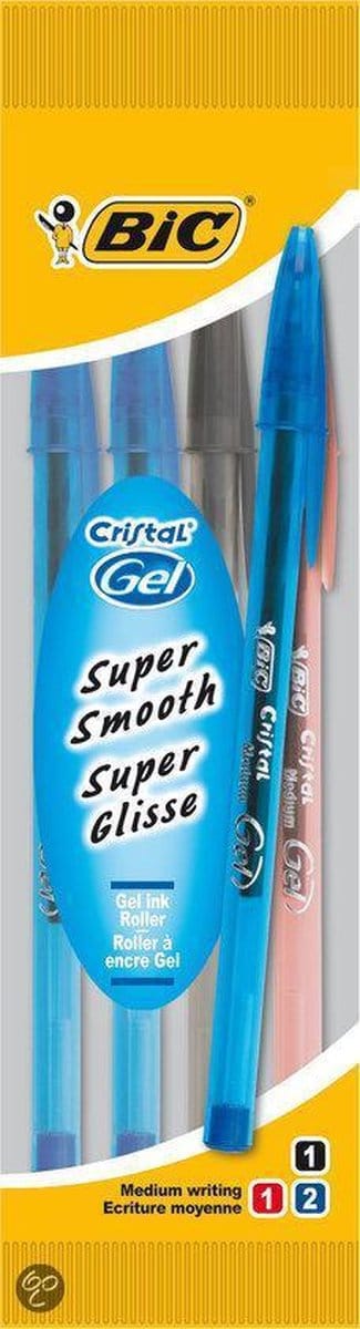 Gelpennen Cristal BIC assortie: 4 stuks (868106)