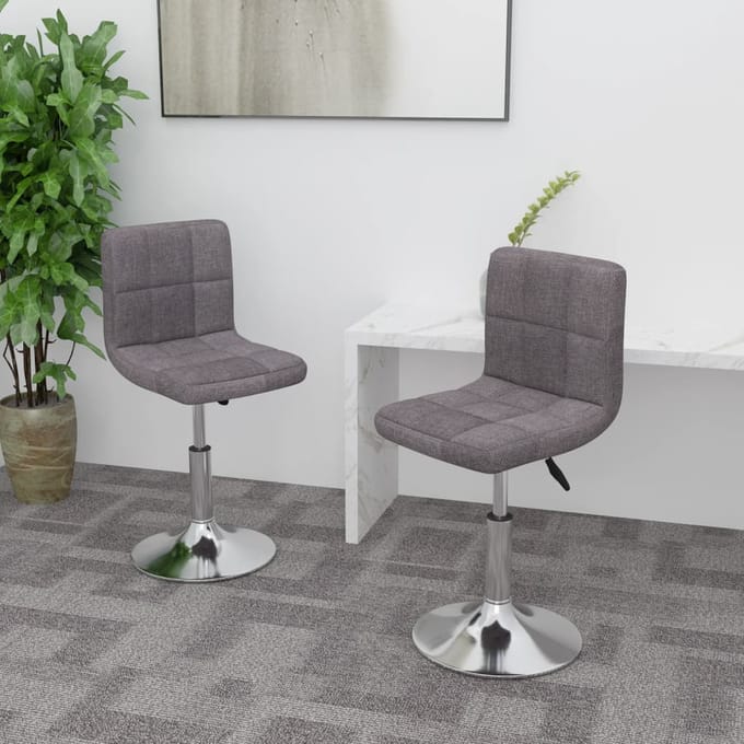 vidaXL - Eetkamerstoelen - draaibaar - 2 - st - stof - taupe