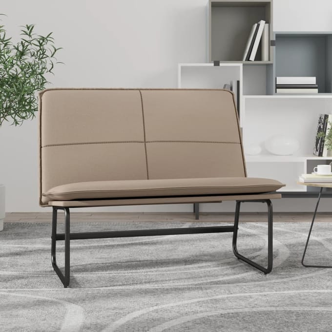 vidaXL - Bankje - 100x75x76 - cm - kunstleer - cappuccinokleurig