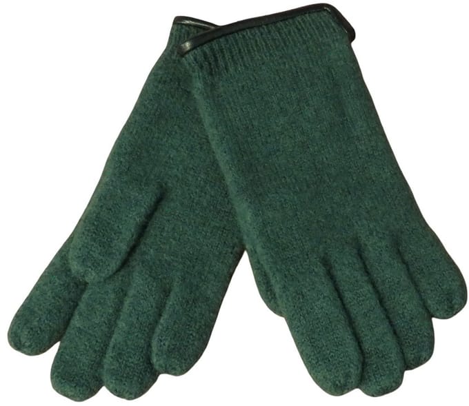 Handschoenen heren van 100% wol en met echt leren randje