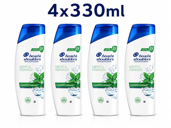 Head & Shoulders Menthol Fresh Anti-Dandruff Shampoo 4x330ml – Dandruff Protection – Refreshing Menthol Formula – Value Pack