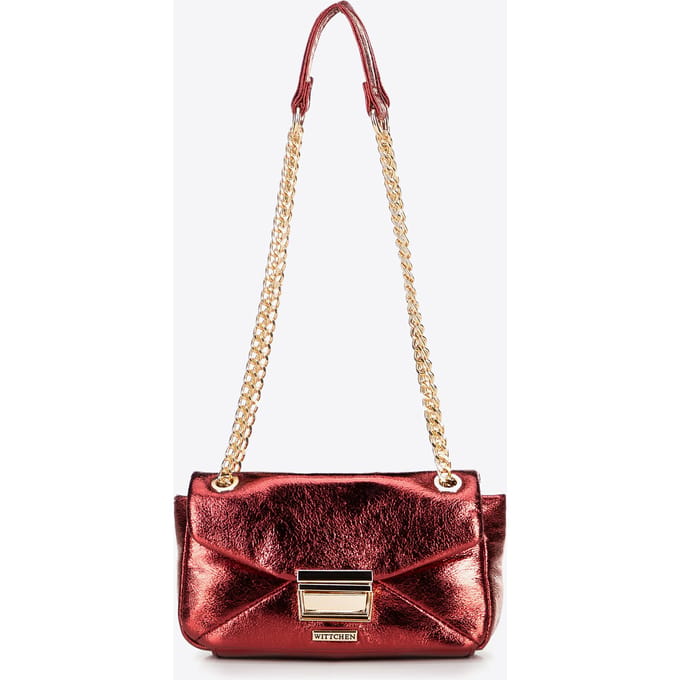 Wittchen - Mini Crossbody Tas - Rood - Glanzend Eco-Leer - Verstelbare Ketting