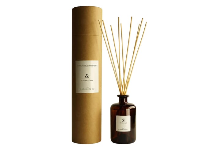 L'Olphactory, Cèdre & Oud, Bâtonnets Parfumés, Diffuseur d'Arôme par Capillarité, 500 ml