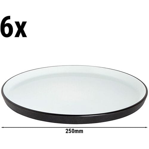 GGM Gastro (6 Stück) COSMIC - Teller - flach - Ø 250mm - Weiß / Schwarz
