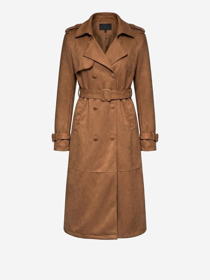 OMBRE Trenchcoat - Lange Mouw - Knopen - Effen Kameel L