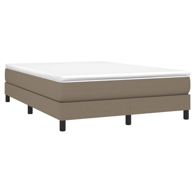 vidaXL - Boxspring - bed - stof - taupe - 140x200 - cm