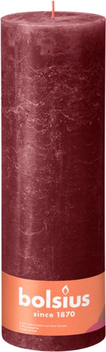 Bolsius - Rustiek stompkaars - 300/100 - 1 Stuk - Velvet Red