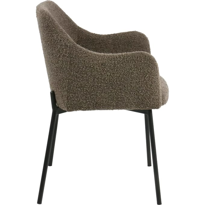 House Nordic Eetkamerstoel Melilla - Bruin Bouclé - Set van 2