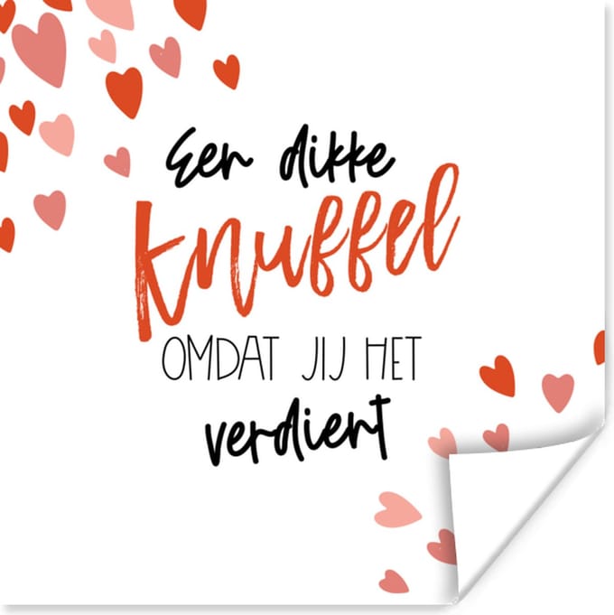 Poster Sterkte - Quotes - Rood - 50x50 cm