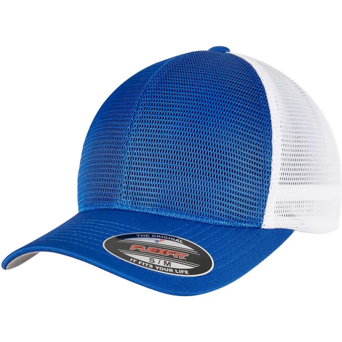 Urban Classics - 360 OMNIMESH 2-TONE Flexfit pet - S/M - Blauw/Wit